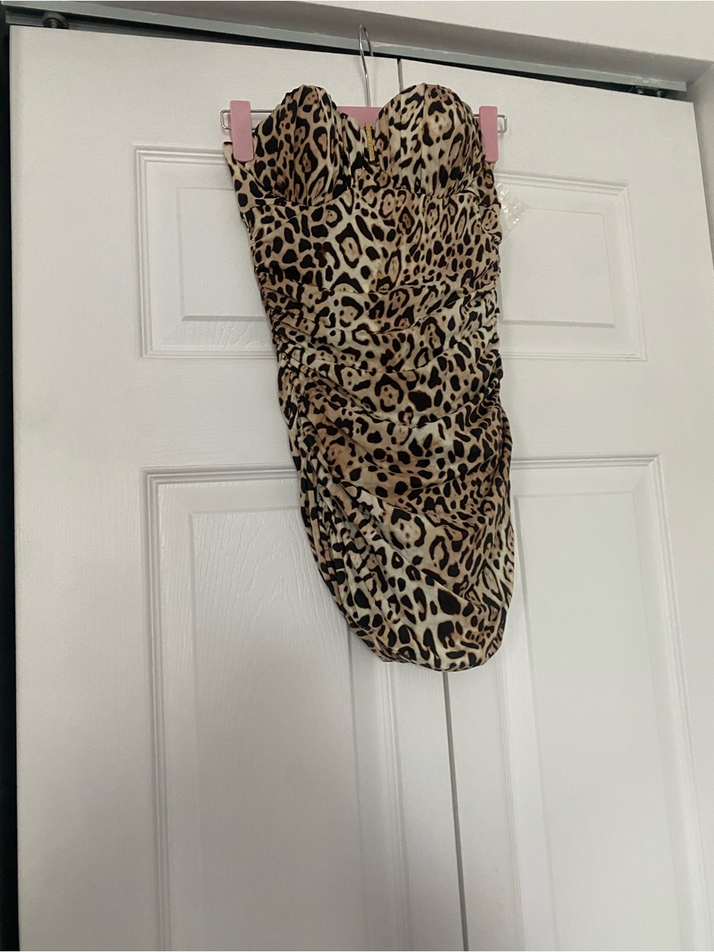 Victoria's Secret Leopard Print Ruched One Piece Bathing Suit with Straps